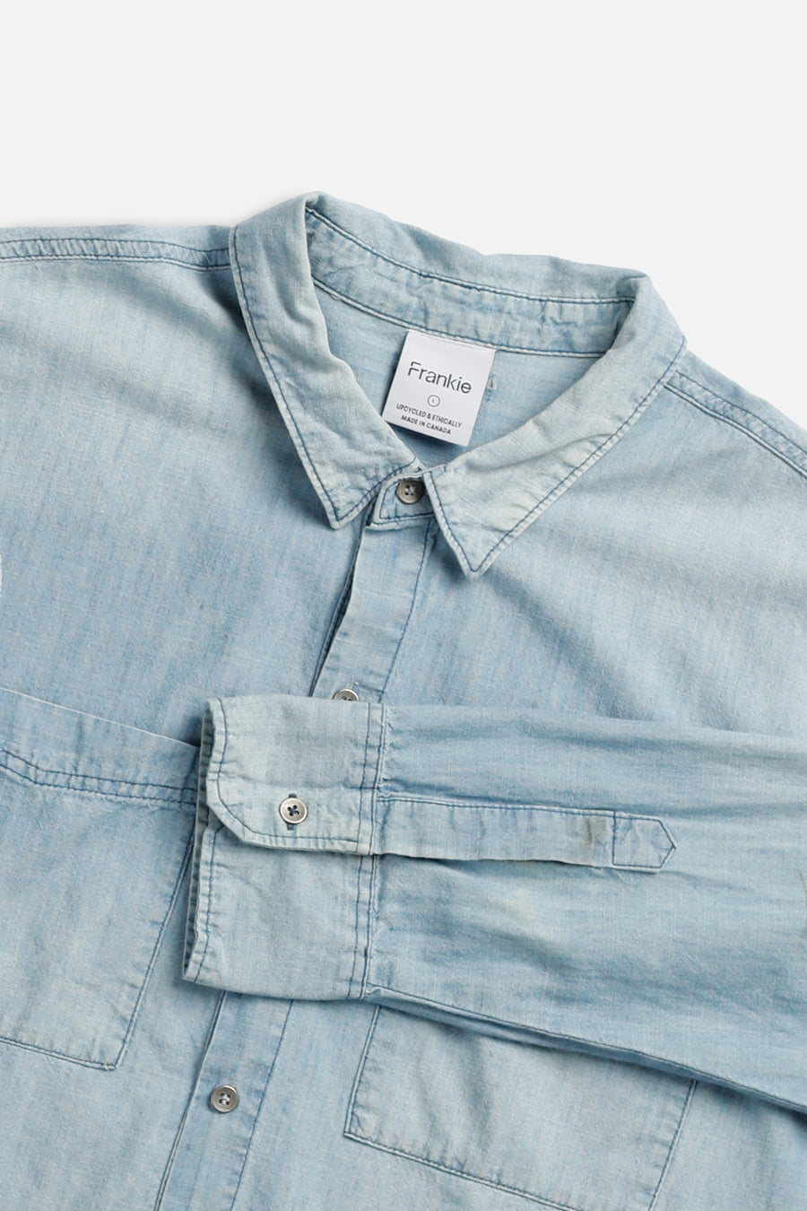 Rework Chambray Waist Crop - L