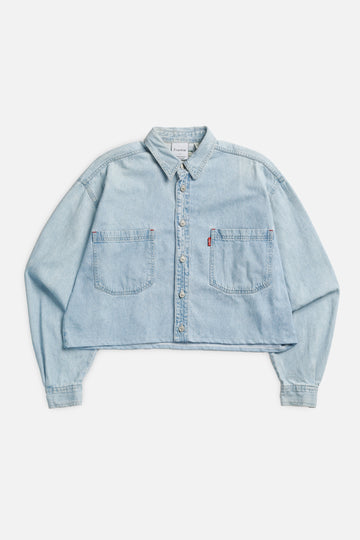 Rework Chambray Waist Crop - L