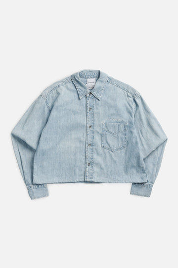 Rework Chambray Waist Crop - S