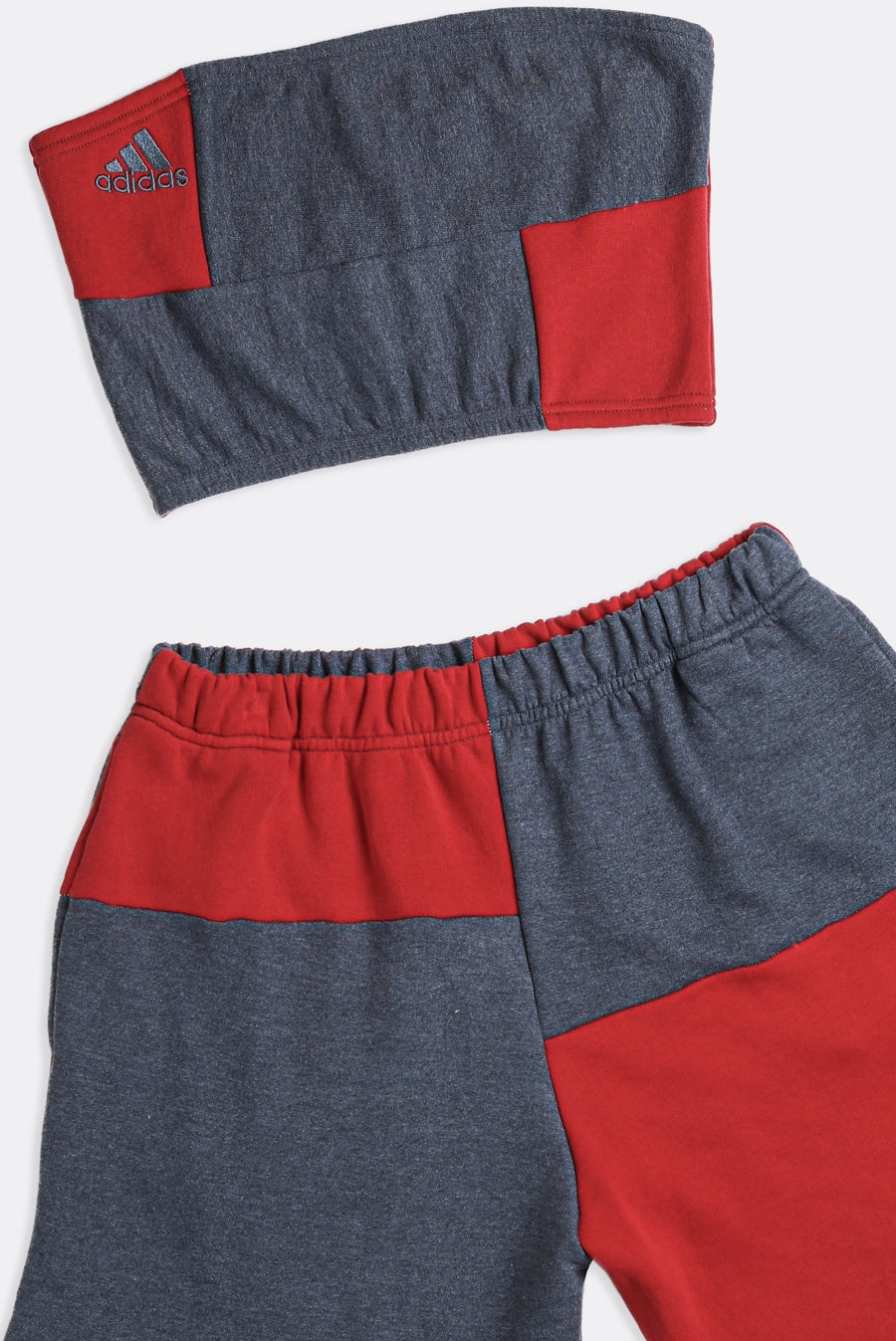 Rework Adidas Patchwork Sweatshorts Set - M