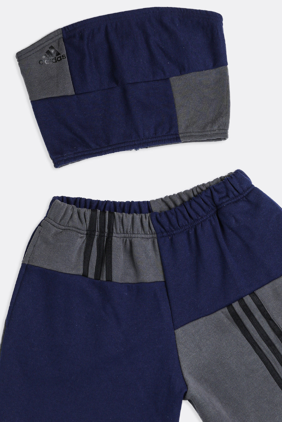 Rework Adidas Patchwork Sweatshorts Set - S