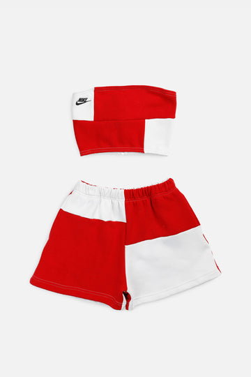 Rework Nike Patchwork Sweatshorts Set - XS