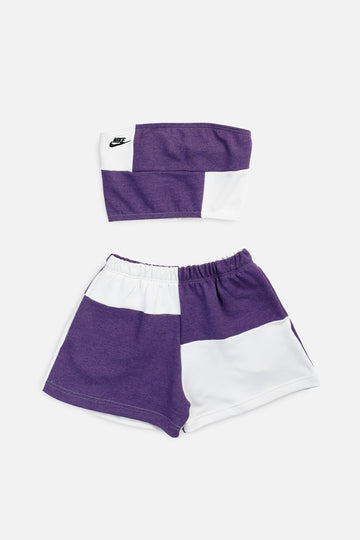 Rework Nike Patchwork Sweatshorts Set - S