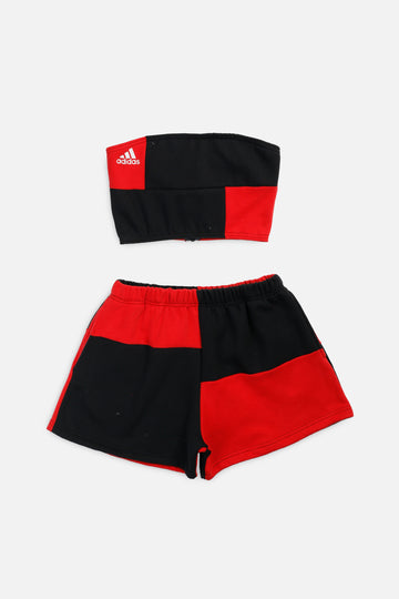 Rework Adidas Patchwork Sweatshorts Set - M