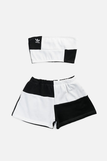 Rework Adidas Patchwork Sweatshorts Set - L