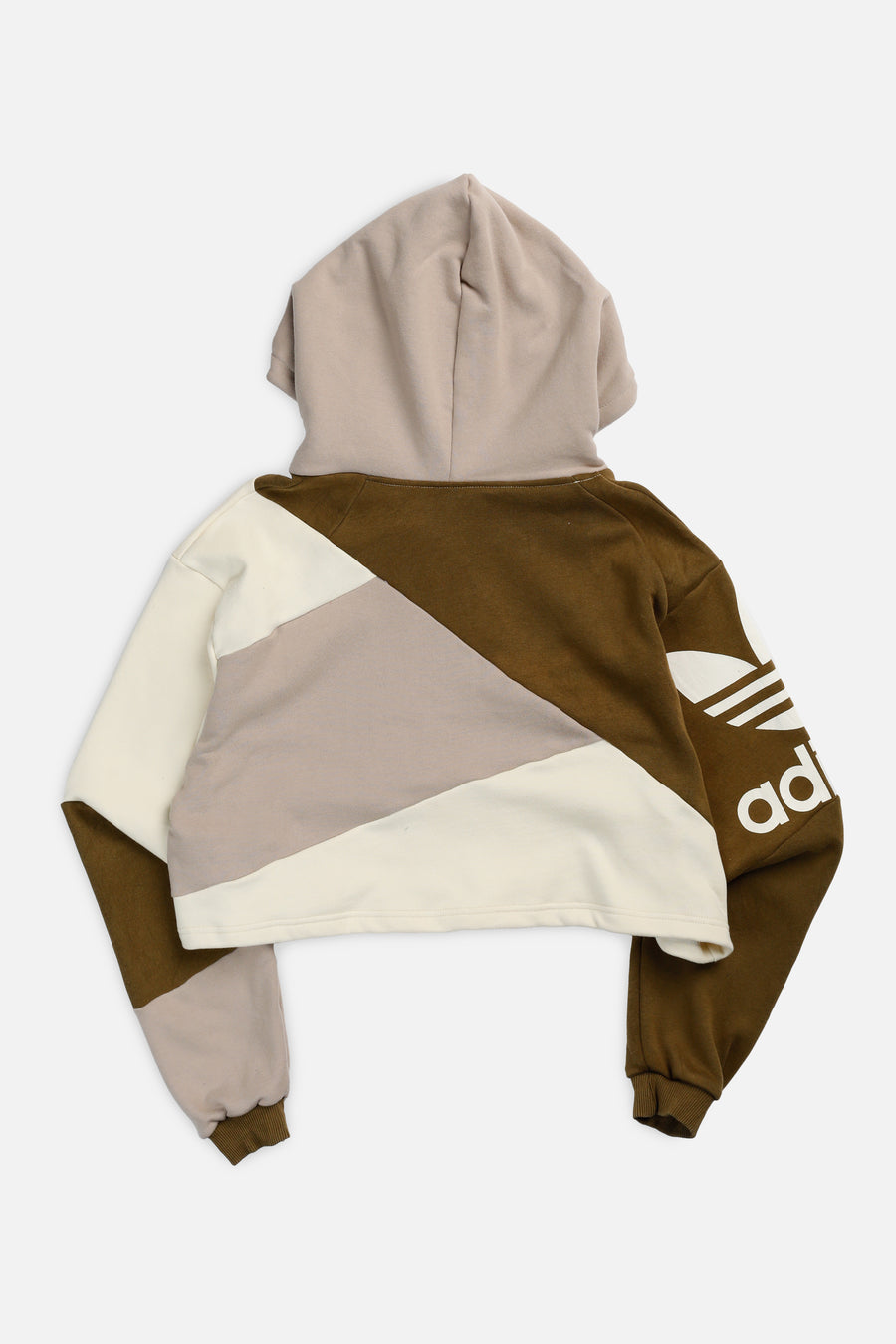 Rework Adidas Patchwork Crop Sweatshirt - M