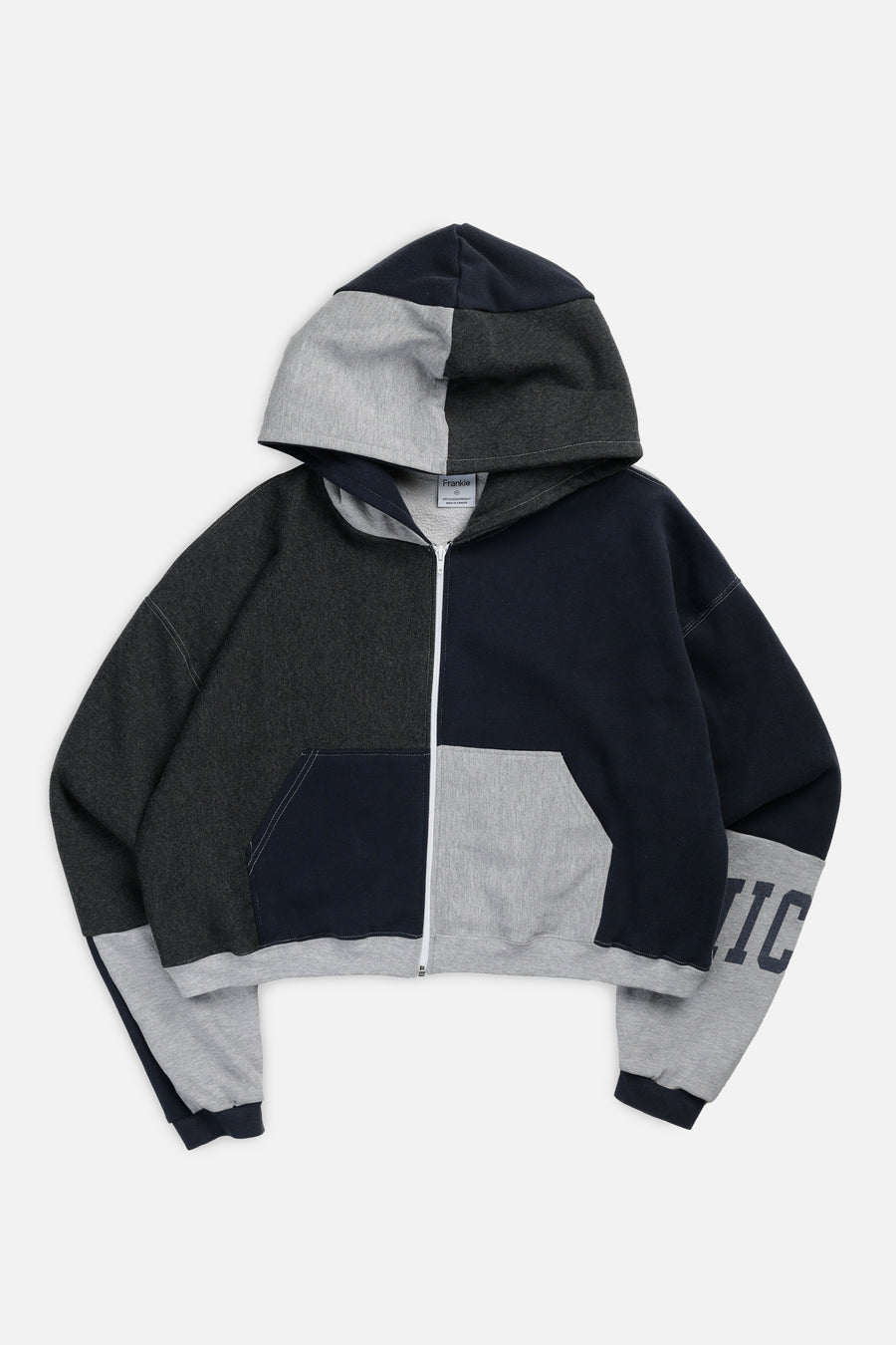 Rework Varsity Crop Zip Hoodie - XXL