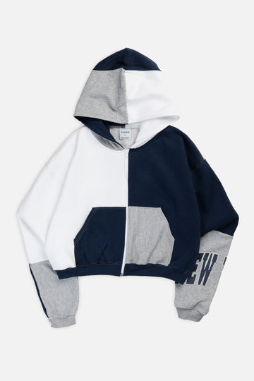 Rework Varsity Crop Zip Hoodie - L