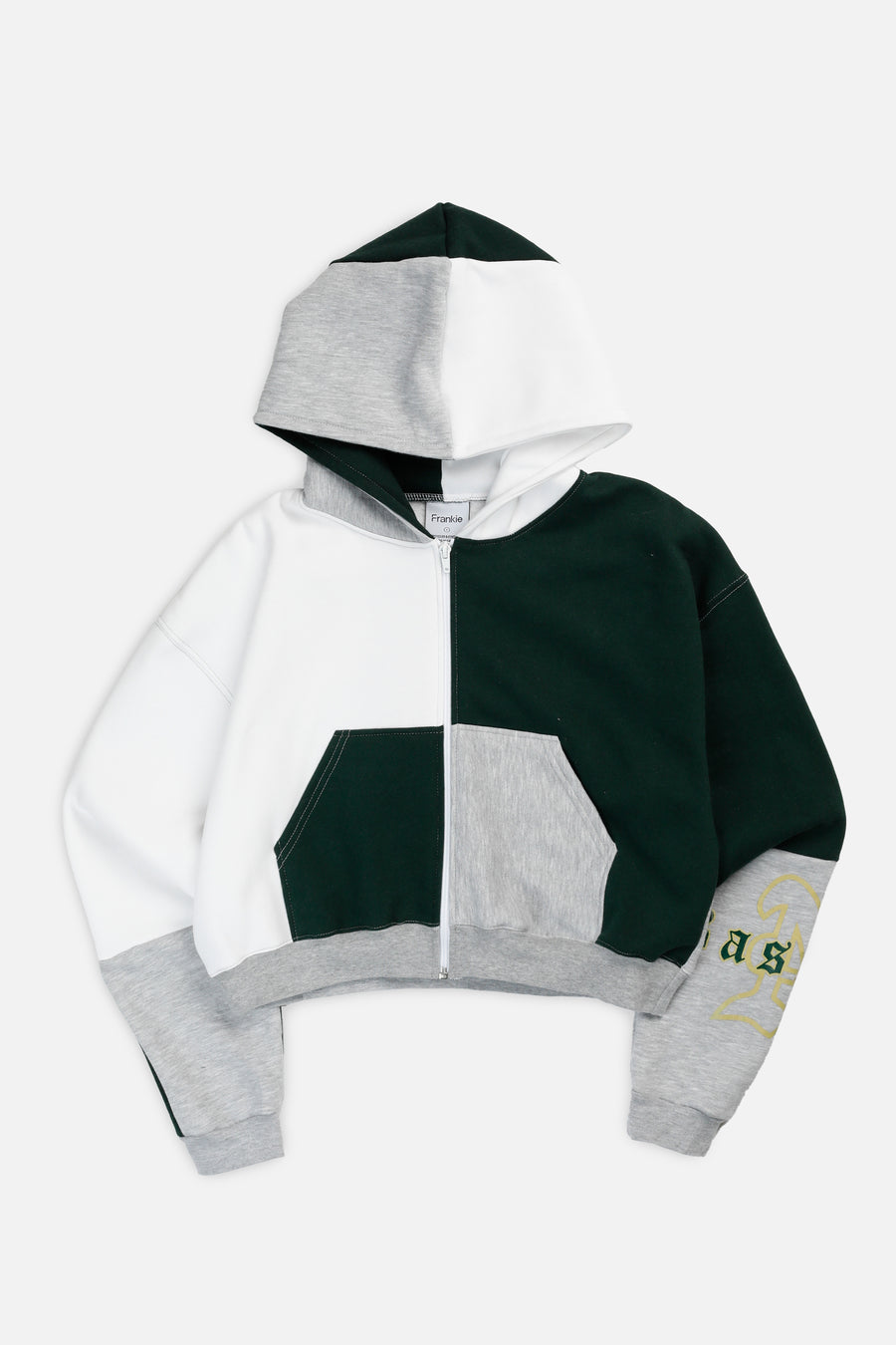 Rework Varsity Crop Zip Hoodie - S