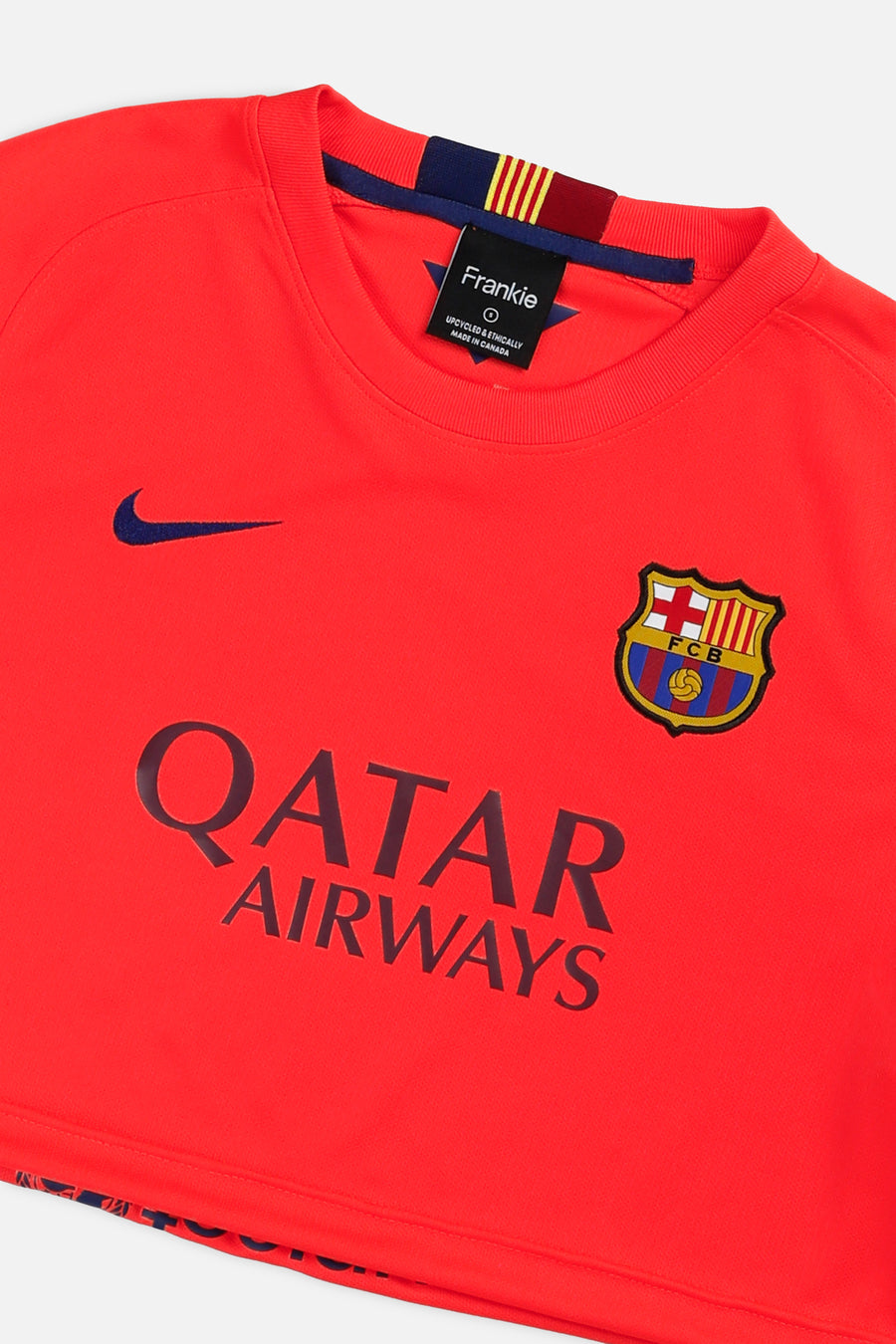 Rework Crop Barcelona Soccer Jersey - S