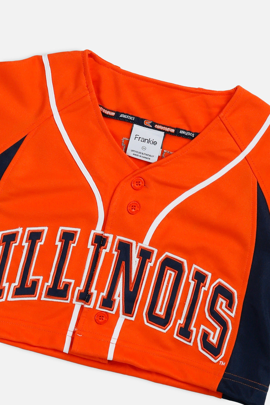 Rework Crop Illinois NCAA Baseball Jersey - XS