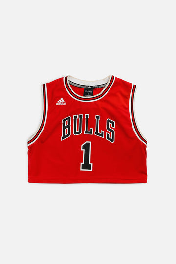 Rework Chicago Bulls NBA Crop Jersey - S