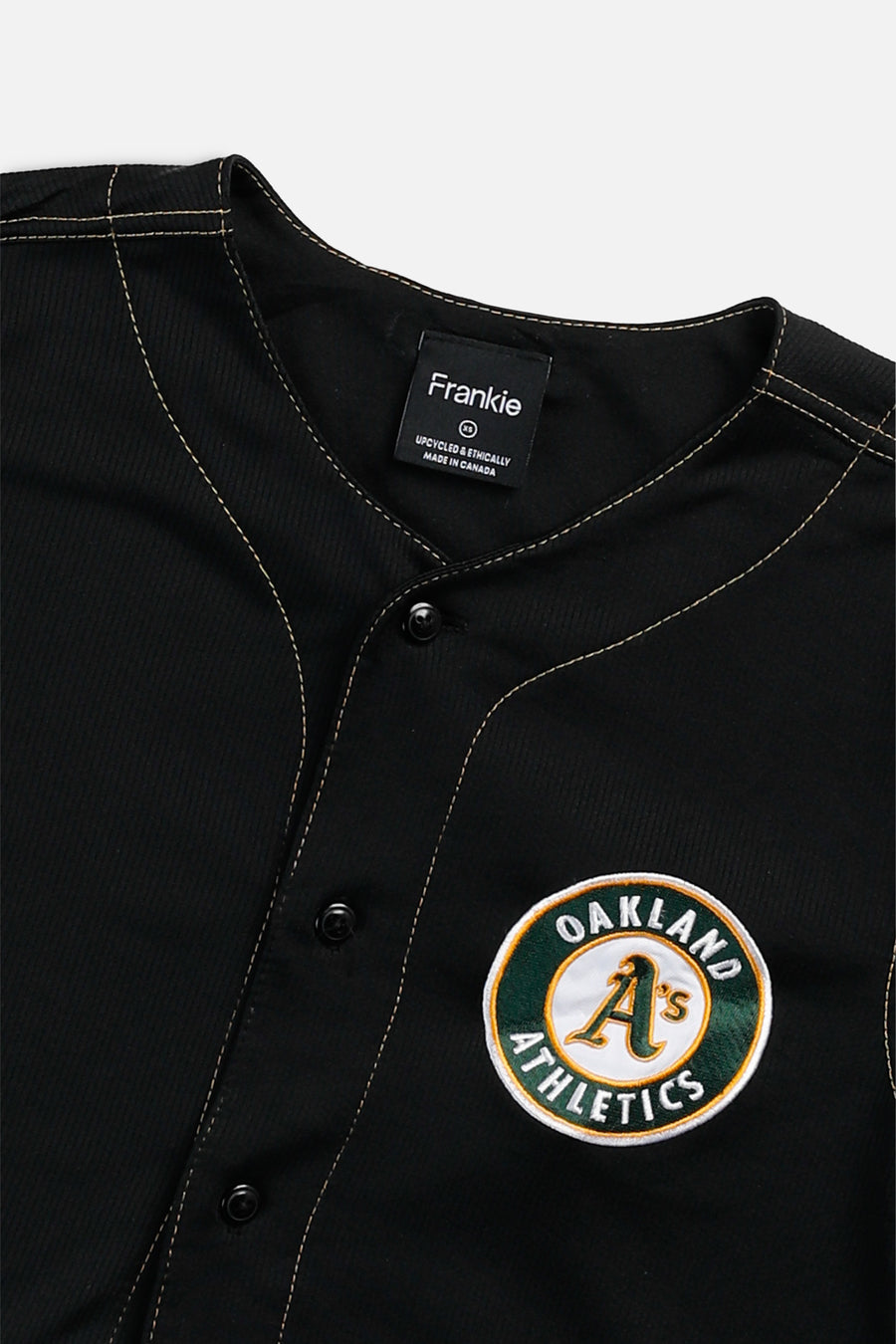 Rework Crop Oakland Athletic NCAA Baseball Jersey - XS