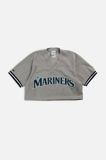 Rework Crop Seattle Mariners MLB Jersey - L