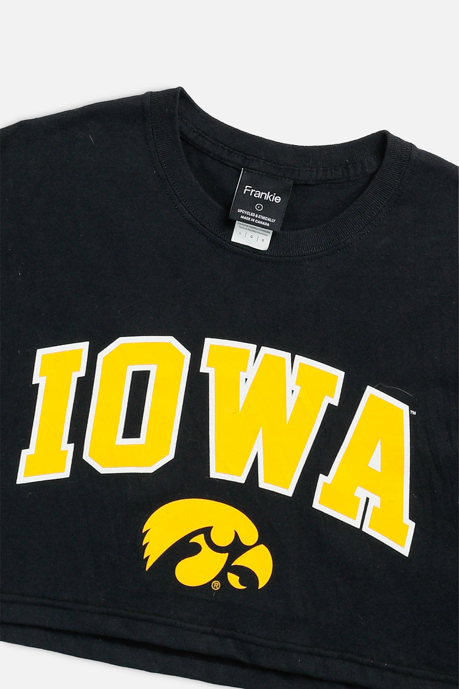 Rework Iowa Hawkeyes NCAA Crop Tee - L