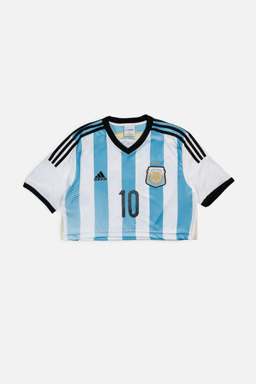 Rework Crop Argentina Soccer Jersey - M