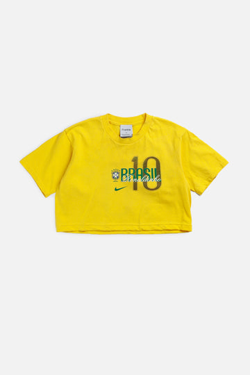 Rework Crop Brazil Soccer Tee - XS