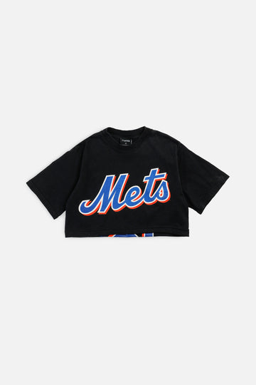 Rework NY Mets MLB Crop Tee - XS