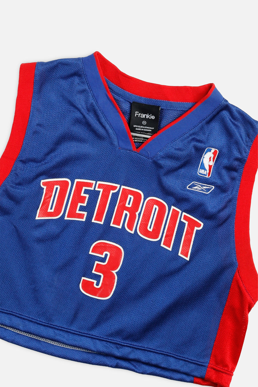 Rework Detroit Pistons NBA Crop Jersey - XS