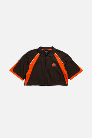 Rework Cleveland Browns NFL Crop Collared Tee - L