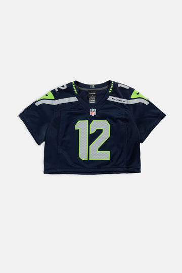 Rework Crop Seattle Seahawks NFL Jersey - M