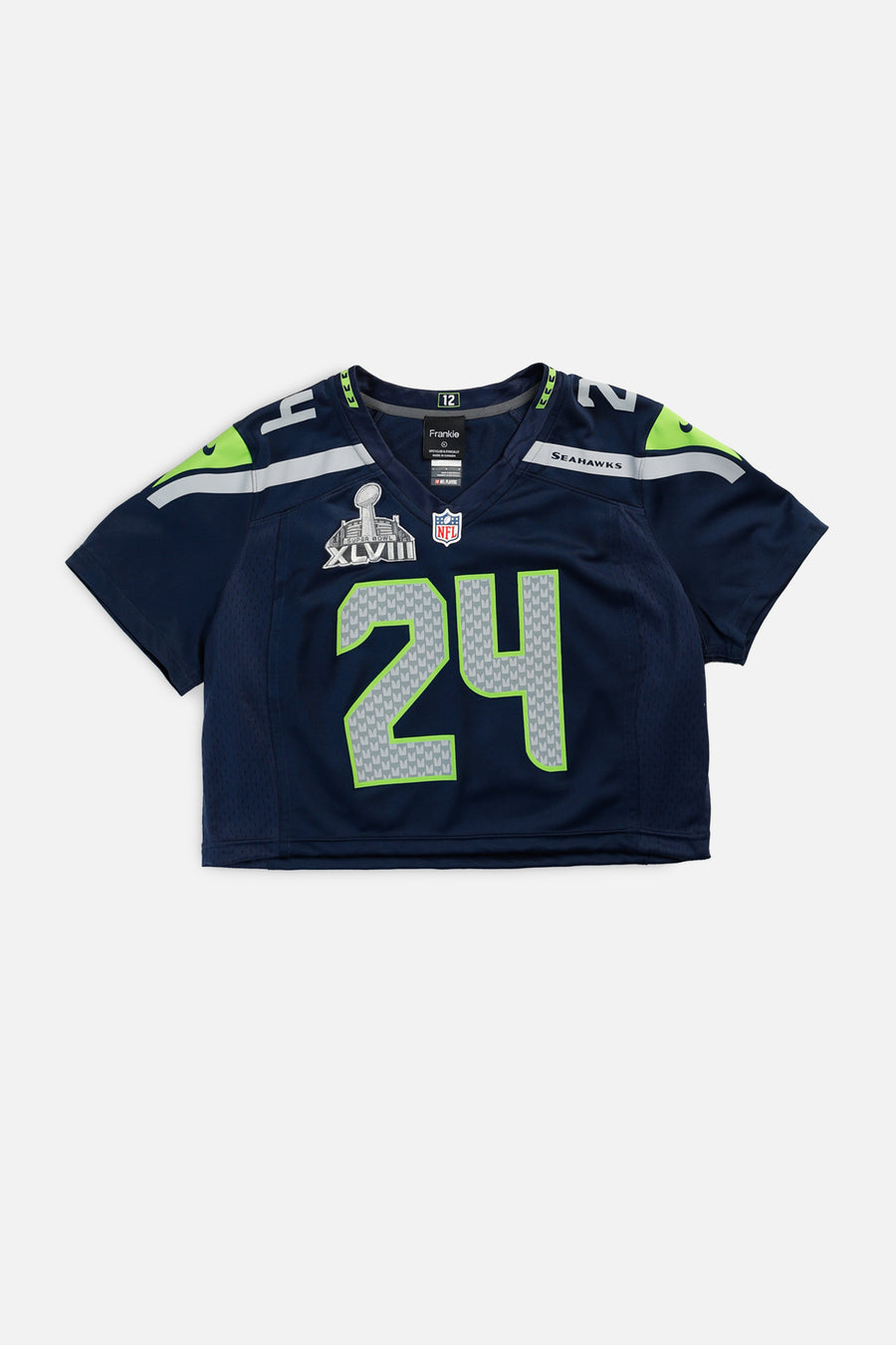 Rework Crop Seattle Seahawks NFL Jersey - XL