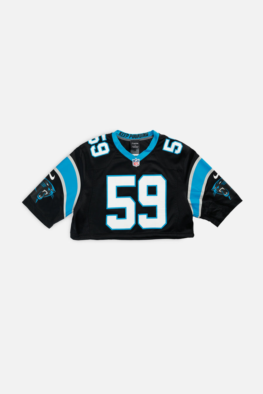 Rework Crop Carolina Panthers NFL Jersey - L