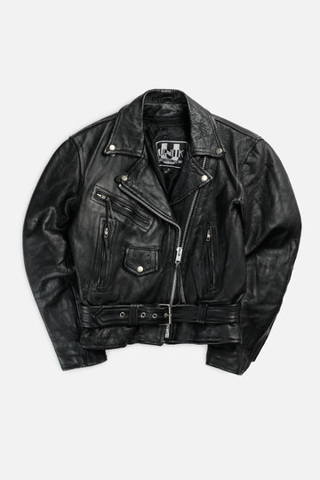 Vintage Leather Moto Jacket - Women's S