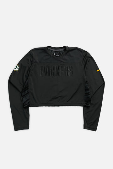 Rework Green Bay Packers NFL Crop Long Sleeve Tee - L