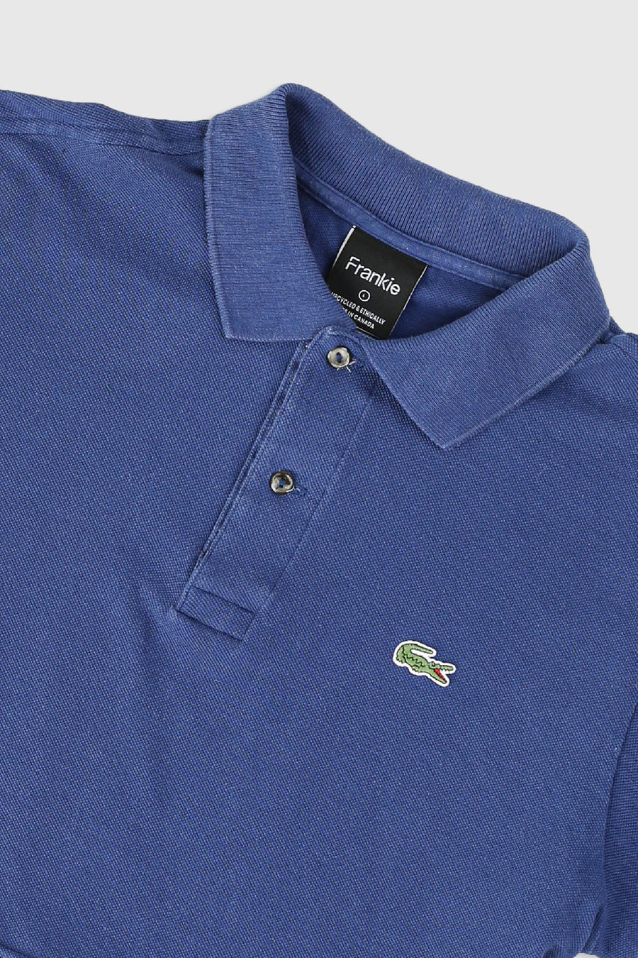 Rework Lacoste Crop Collared Tee - L