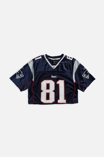 Rework Crop New England Patriots NFL Jersey - S