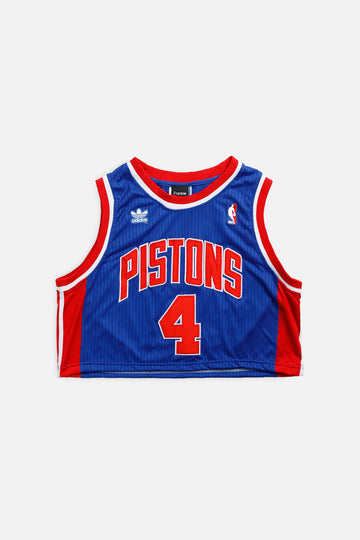 Rework Detroit Pistons NBA Crop Jersey - L