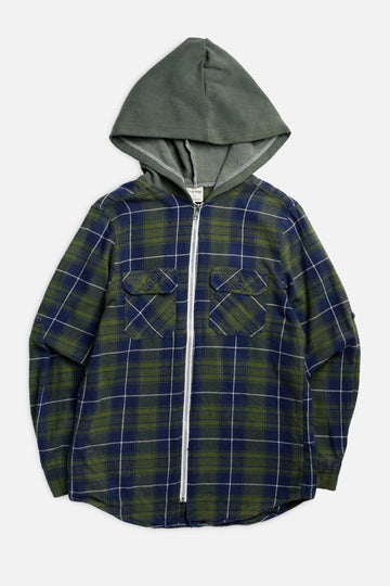 Unisex Rework Hooded Flannel - S