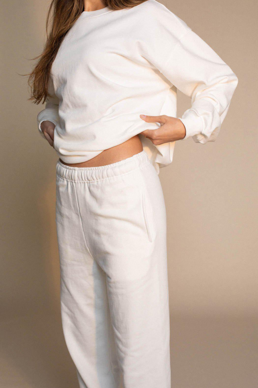 Frankie 100% Organic Cotton Sweatpants - WHITE M, XXL