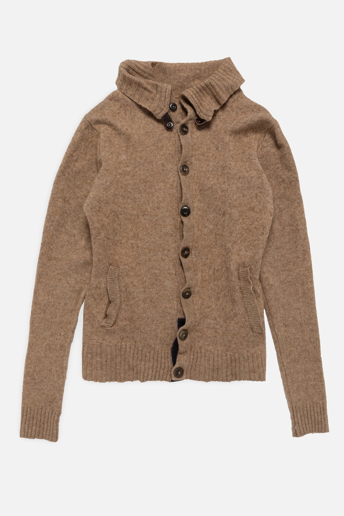 Vintage Knitted High-Neck Button Cardigan