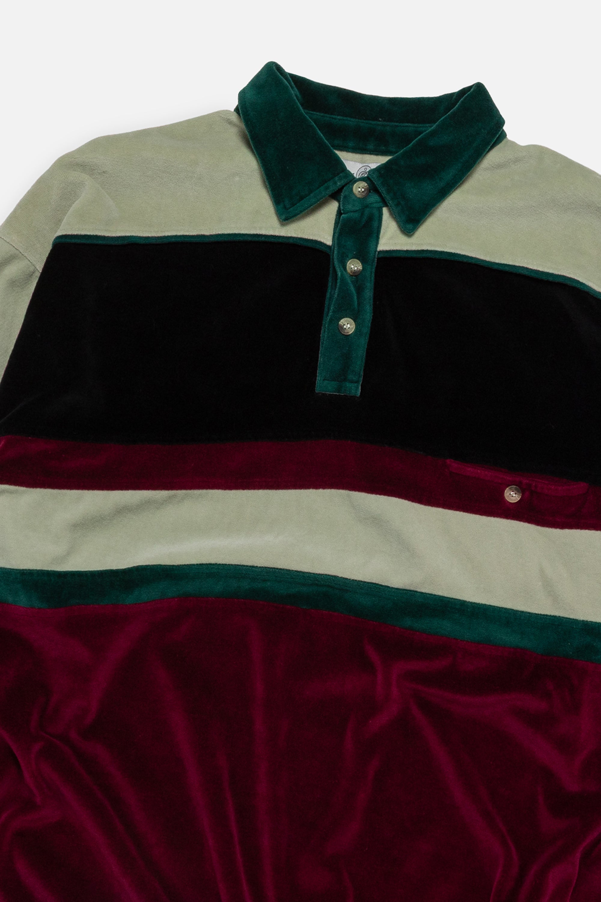 Vintage Velour Collared Long-Sleeve Shirt