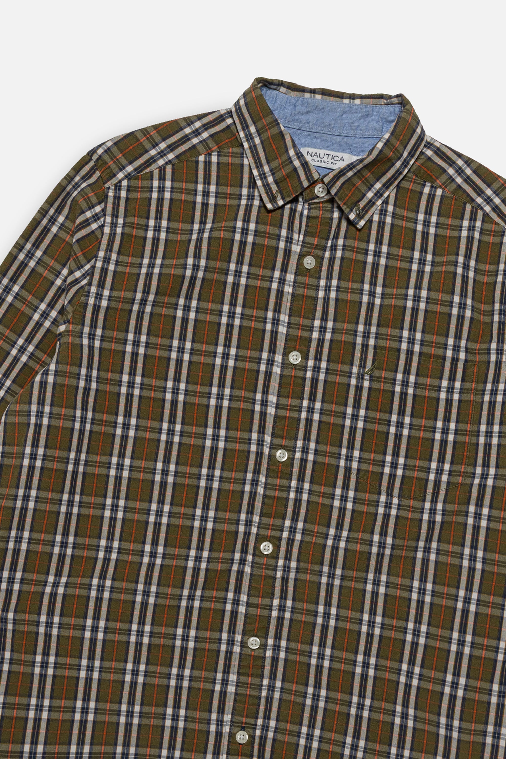 Vintage Nautica Plaid Button Down Shirt