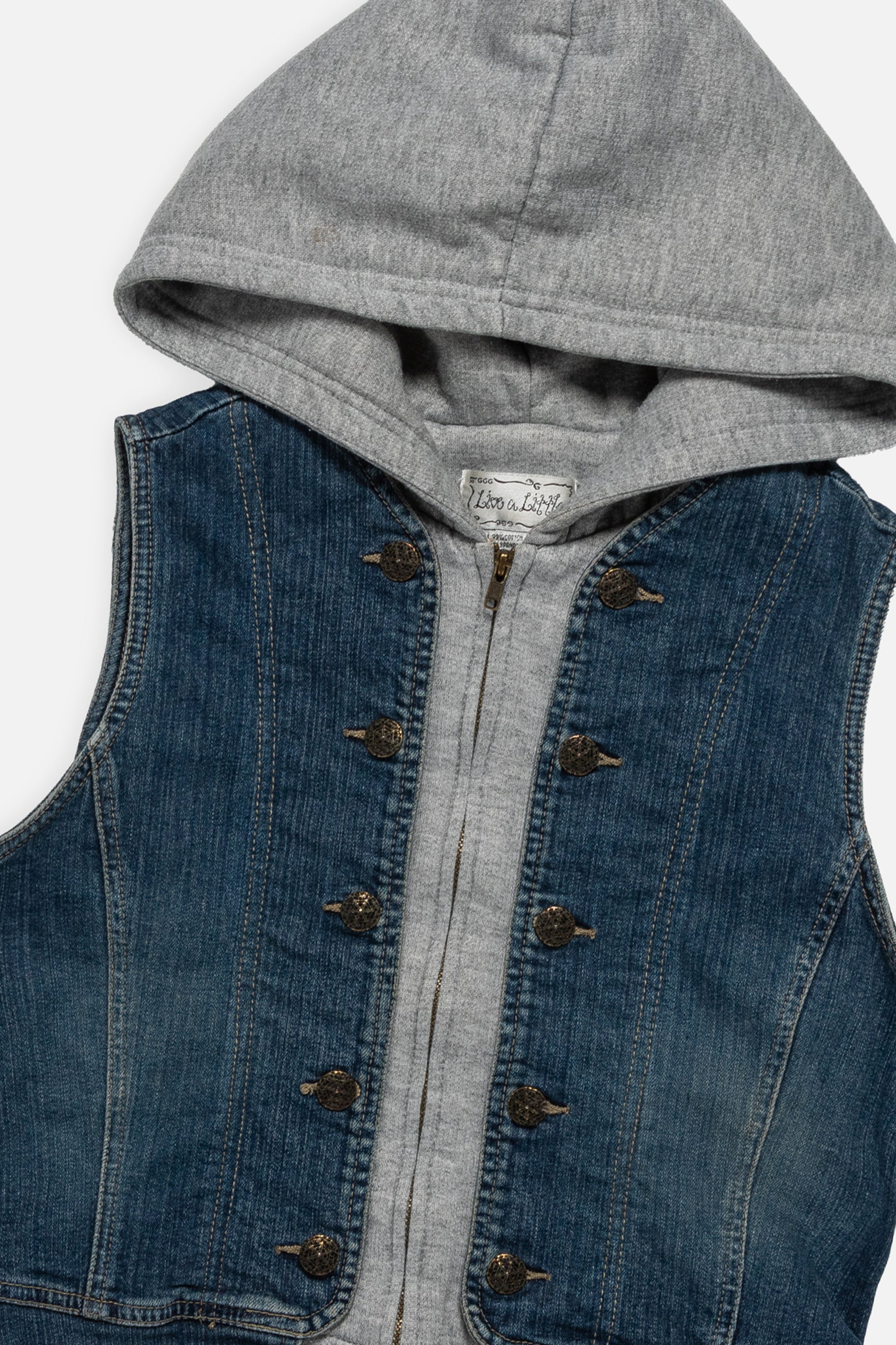 Vintage Denim Hooded Vest