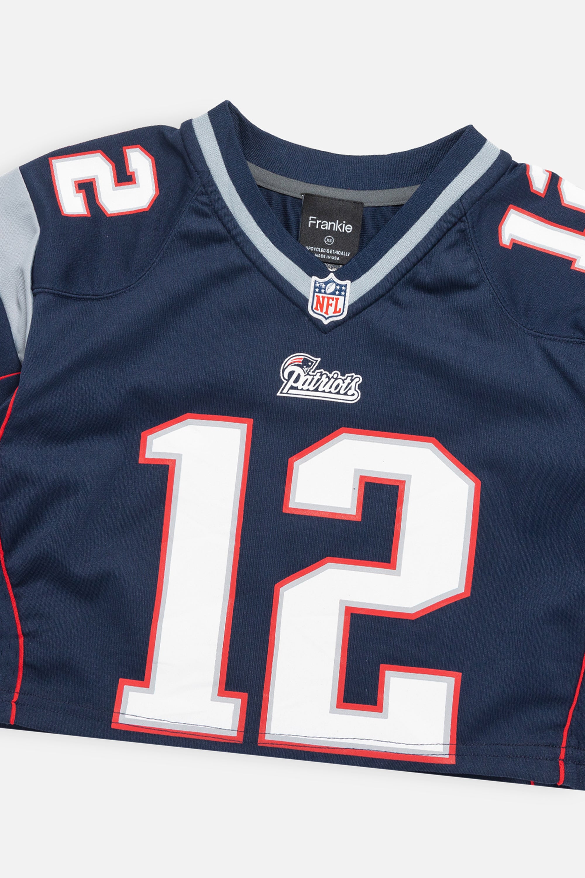 Rework New England Patriots Crop Jersey
