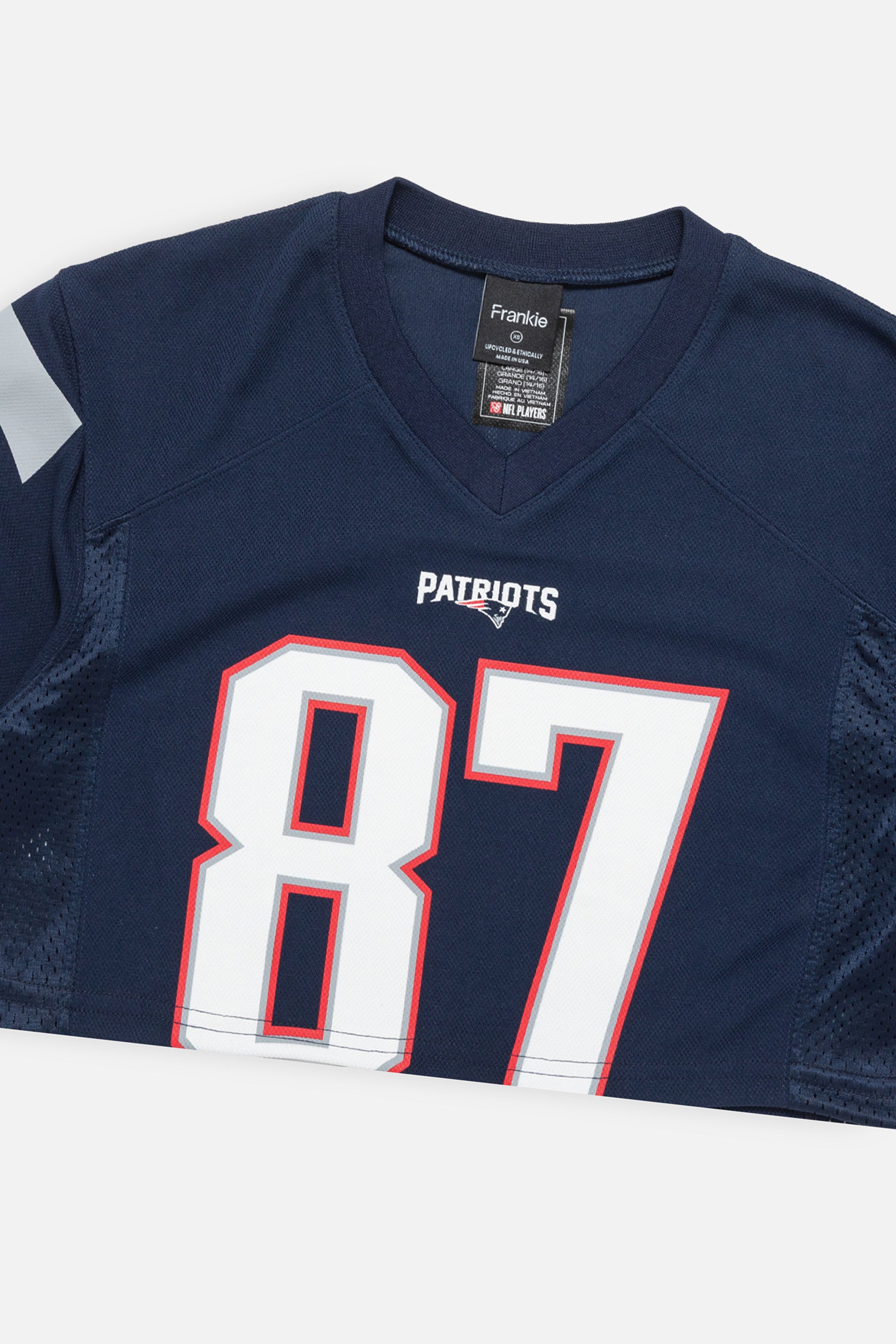 Rework New England Patriots Crop Jersey
