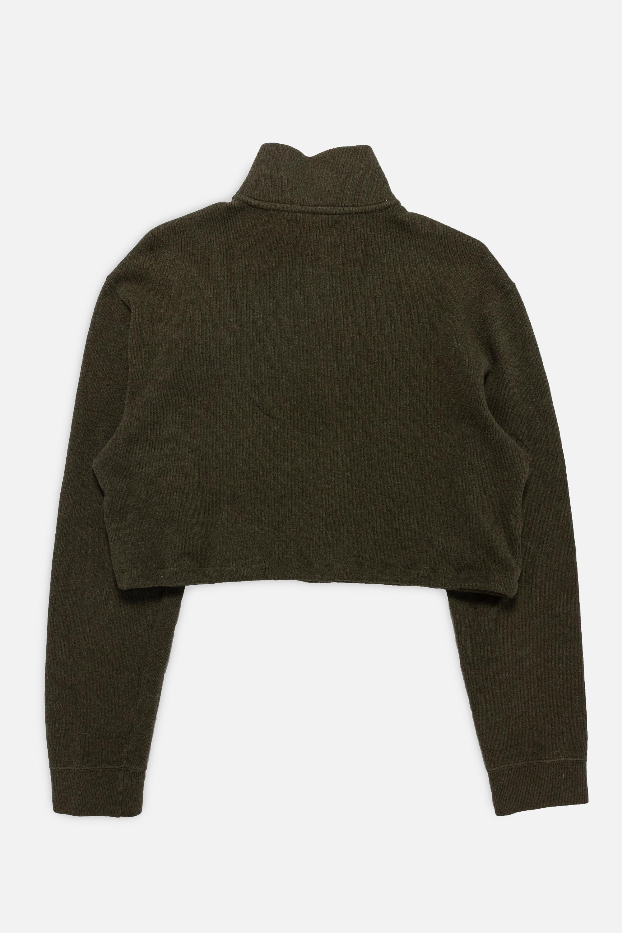 Rework Polo Crop Quarter Zip Sweater
