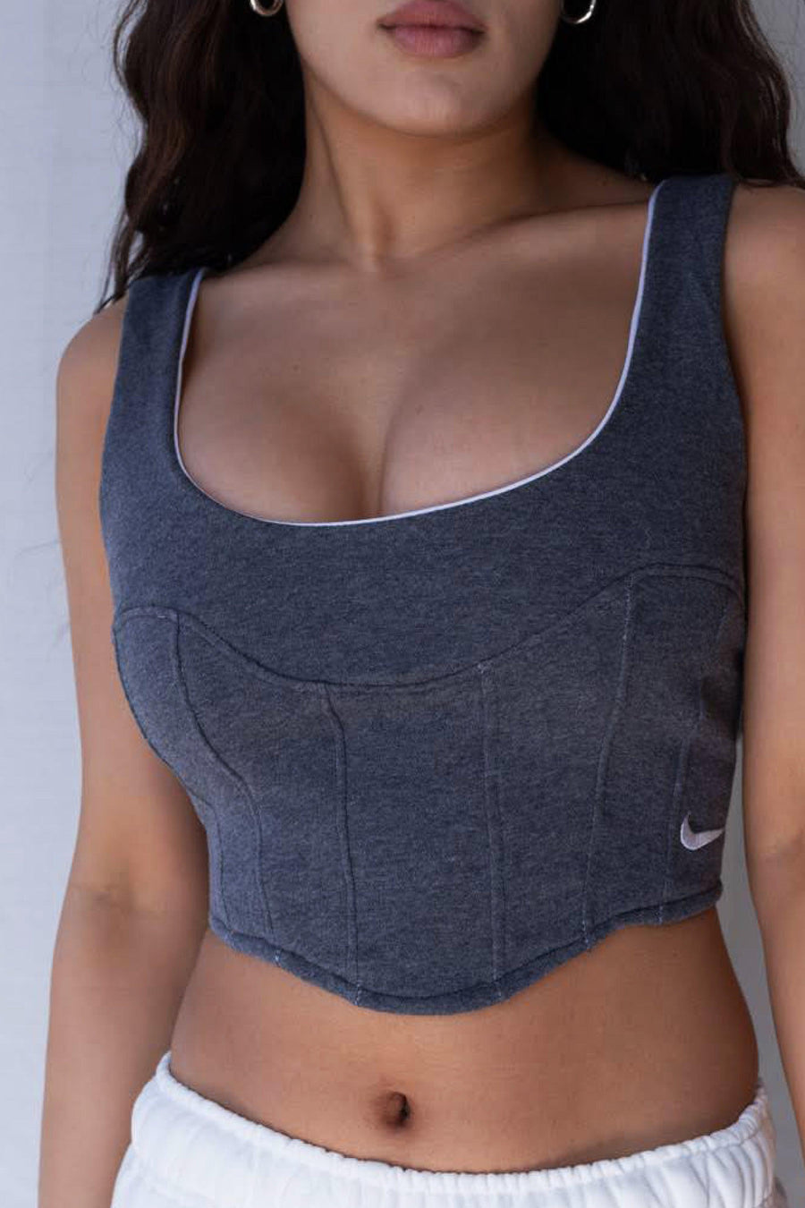 Rework Nike Sweatshirt Bustier - XS, S, M, L, XL, 2XL