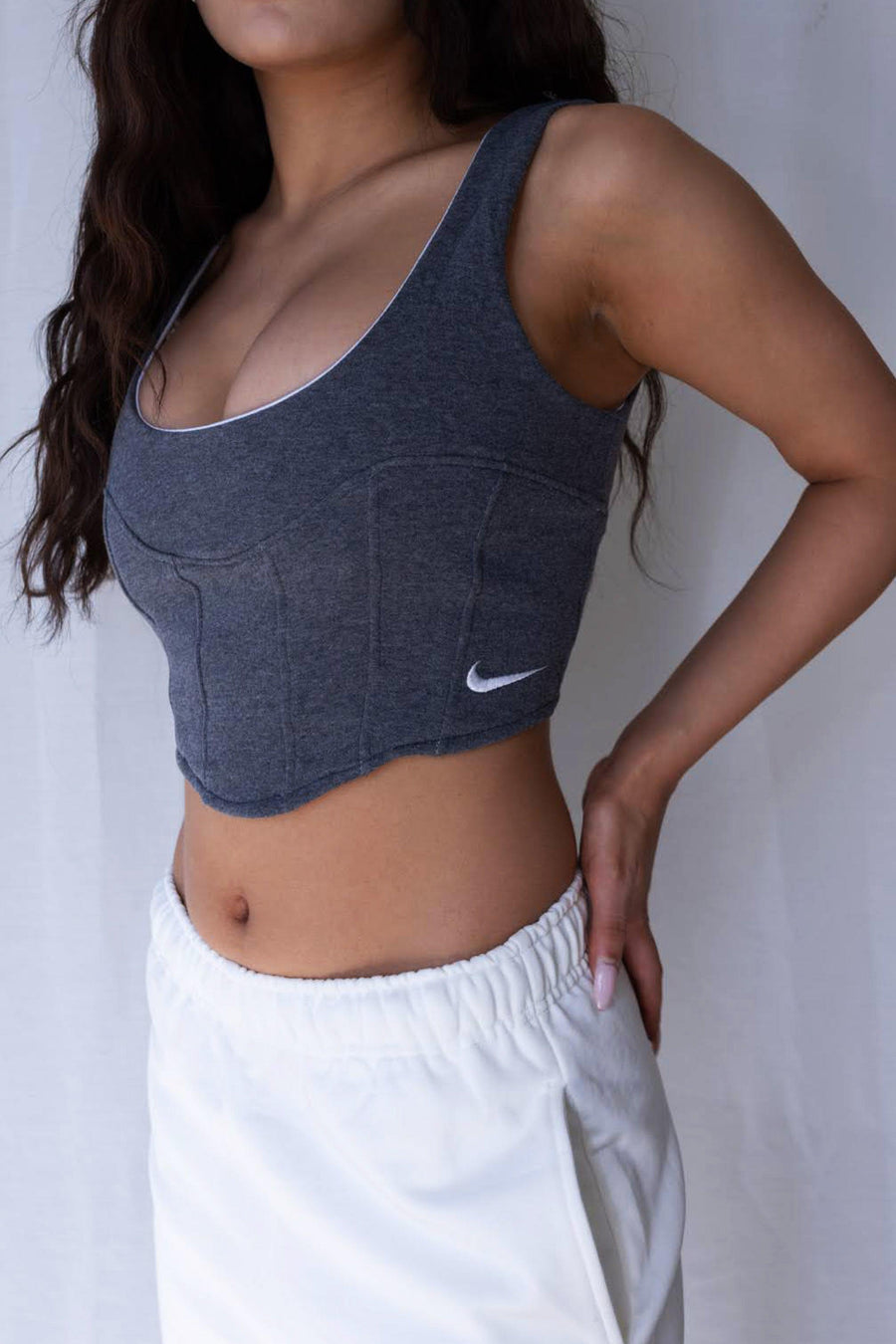 Rework Nike Sweatshirt Bustier - XS, S, M, L, XL, 2XL