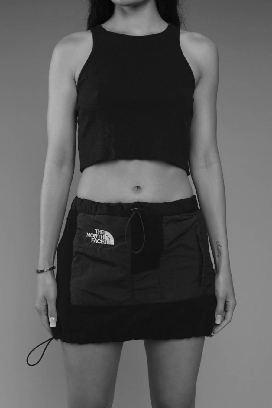 Rework North Face Fleece Mini Skirt - L