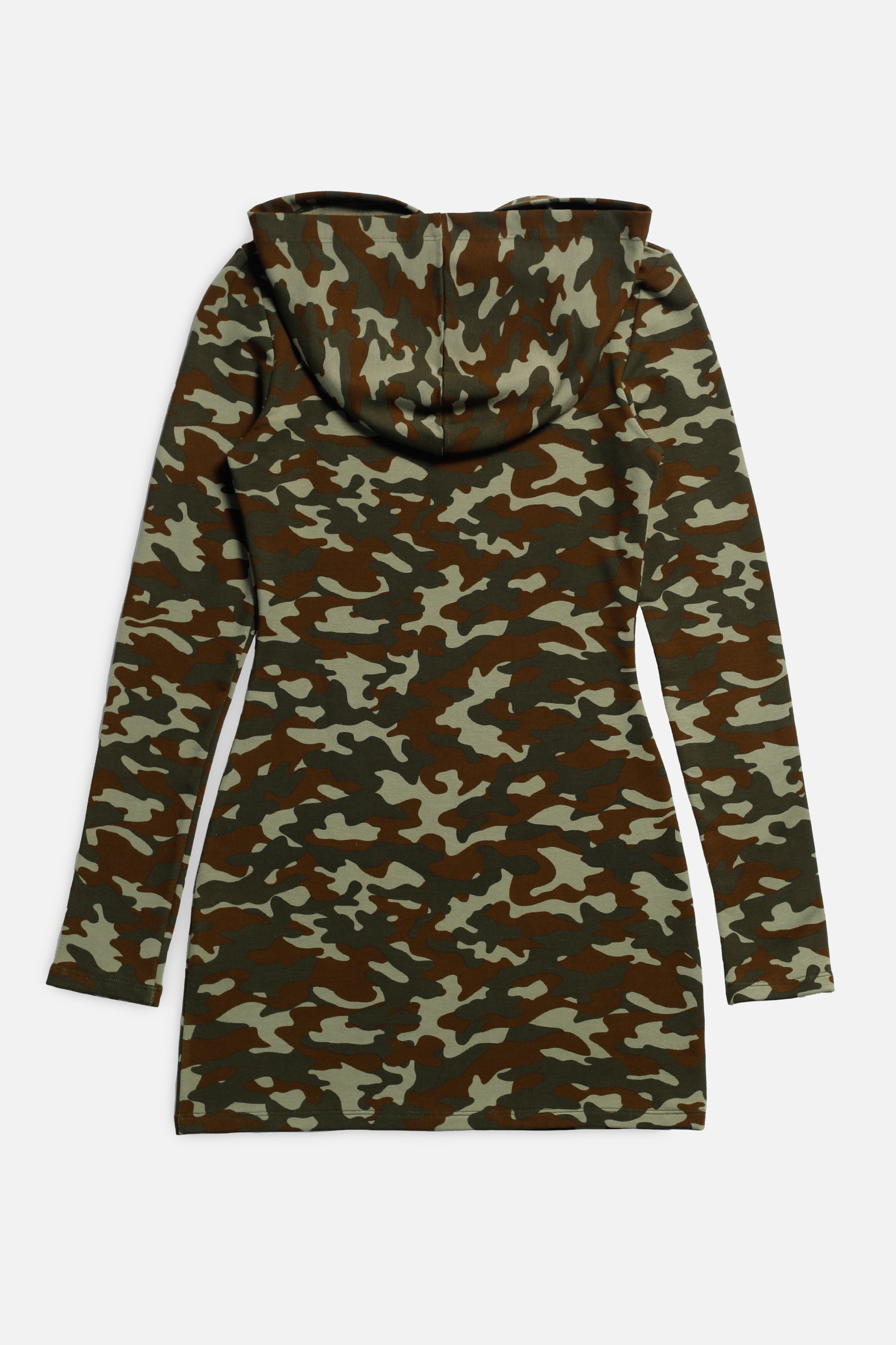 Camo Hooded Dress - Olive-DRESSES-Frankie-Frankie Collective