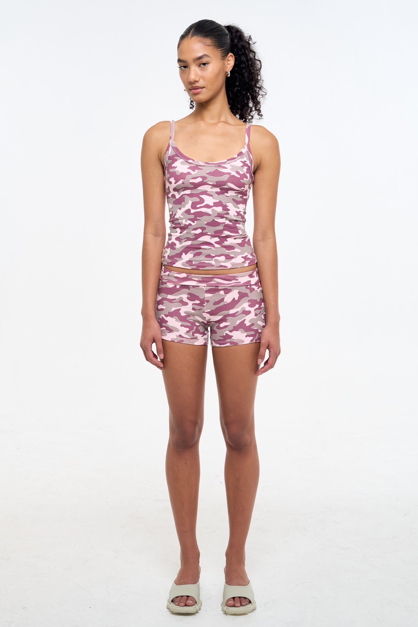 Camo Mini Shorts - Pink-SHORTS-Frankie-Frankie Collective