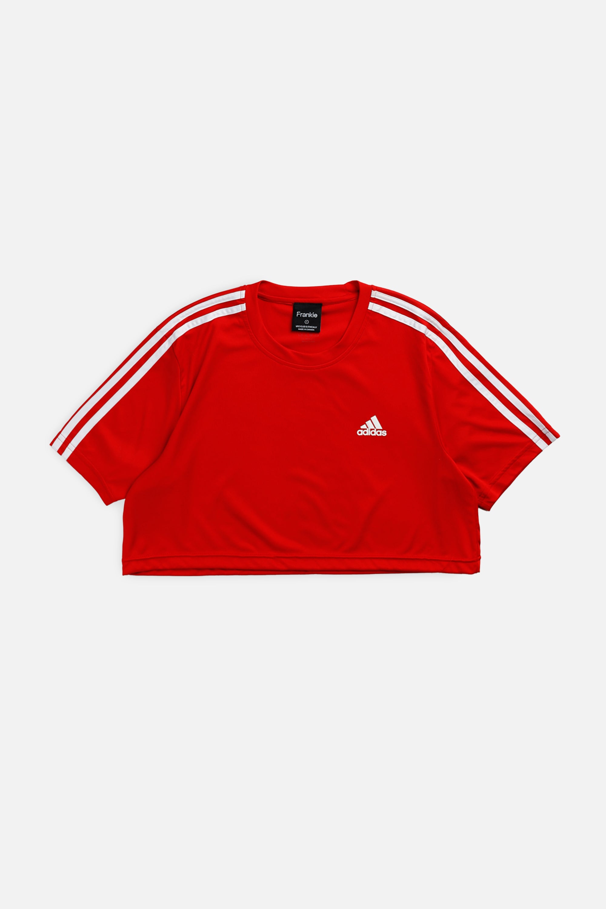 Rework Adidas Crop Tee - S-TOPS-Adidas-S-Frankie Collective Rare Vintage Streetwear Reworks