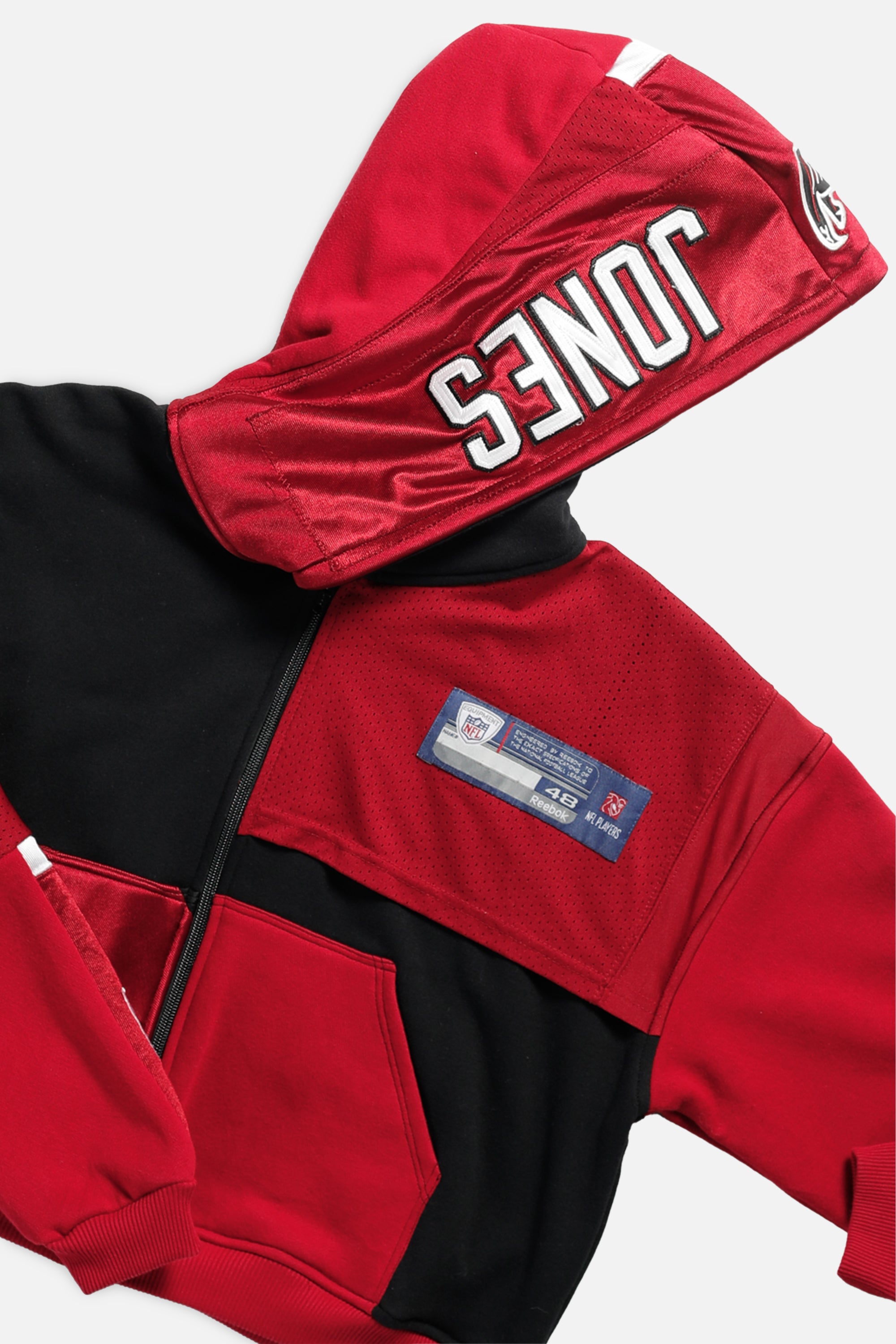 Rework Atlanta Falcons NFL Crop Zip Hoodie - M-SWEATERS-NFL-M-Frankie Collective Rare Vintage Streetwear Reworks