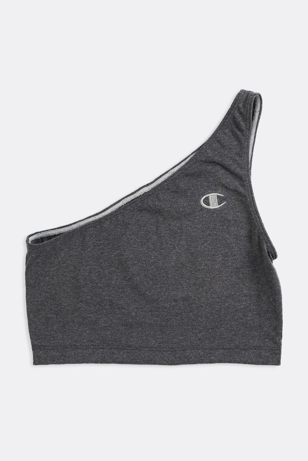 Rework Champion One Shoulder Tank - XS, S, M, L, XL-TOPS-Champion-XS-Frankie Collective Rare Vintage Streetwear Reworks