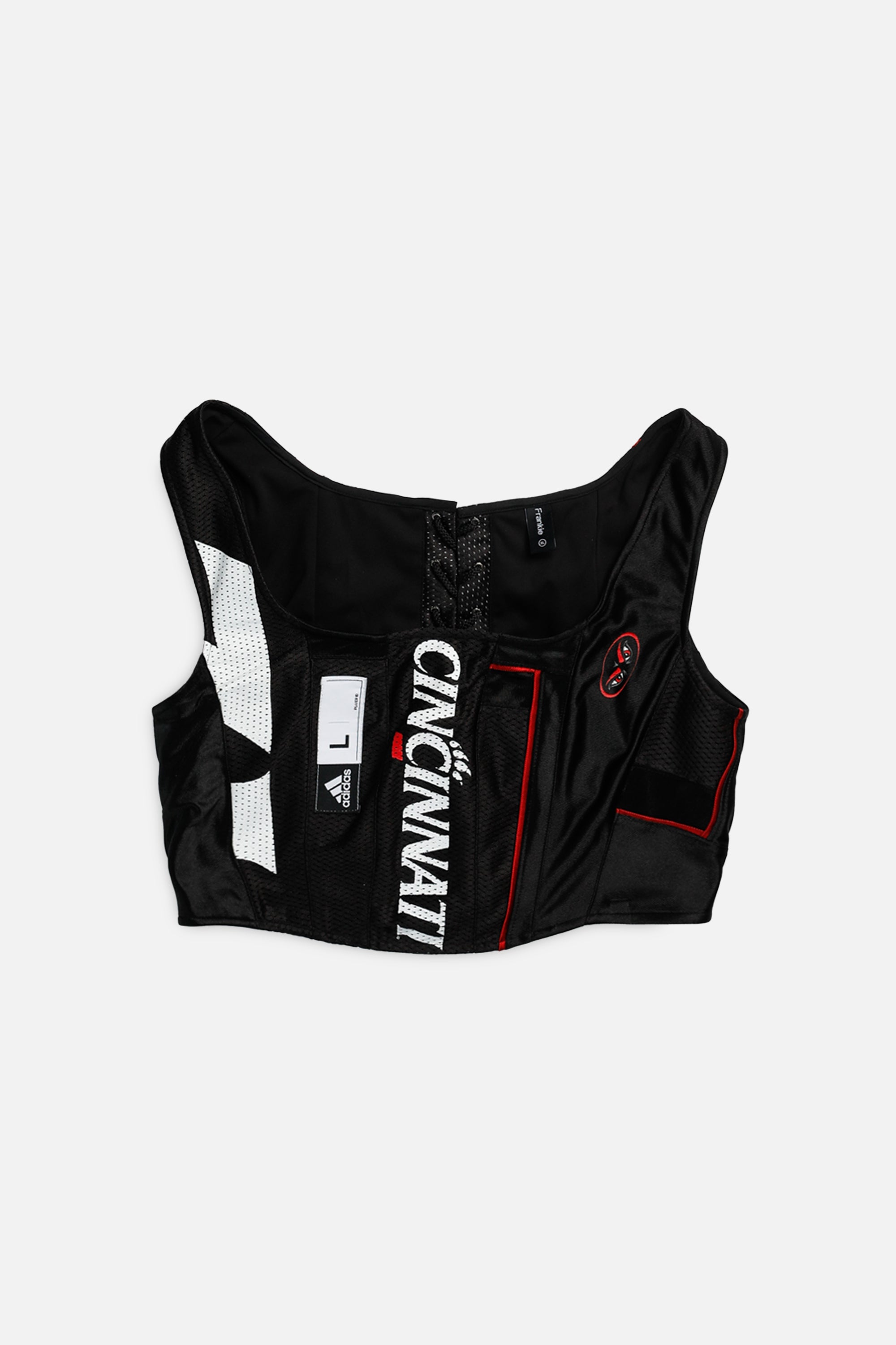 Rework Cincinnati Bearcats NCAA Corset - XL-TOPS-NCAA-XL-Frankie Collective Rare Vintage Streetwear Reworks
